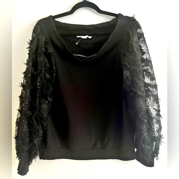 Nwot Boston Proper 3D Lace Off the Shoulder Top Shirt Size Medium - Picture 2 of 4